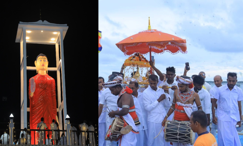 யாழ்ப்பாணம்-நயினாதீவில் 88 அடி உயரமுடைய புத்த சிலை திறந்து