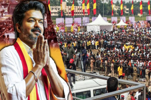 பலத்த பாதுகாப்புடன் வெற்றிச்சான்றிதழ் பெற புறப்பட்ட விஜய்