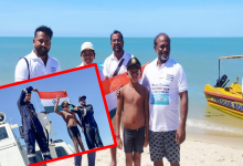 பாக்கு நீரிணையை நீந்திக் கடந்த 7 வயது சிறுவன்