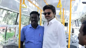 அரசுப் பேருந்தில் பயணித்த முதல்வர் விஜய்/Chief Minister Vijay traveled in a government bus