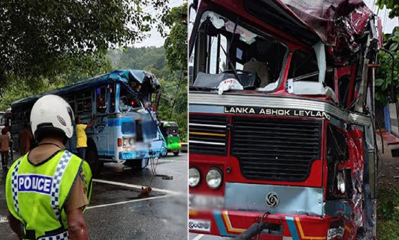 கேகாலையில் நேருக்கு நேர் மோதிய இரண்டு பேருந்துகள் – 20 பேர் காயம்