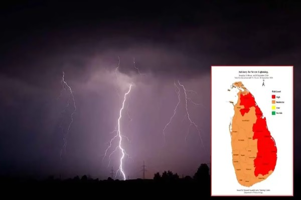 வவுனியா உள்ளிட்ட 5 பகுதிகளுக்கு இடி மின்னல் எச்சரிக்கை